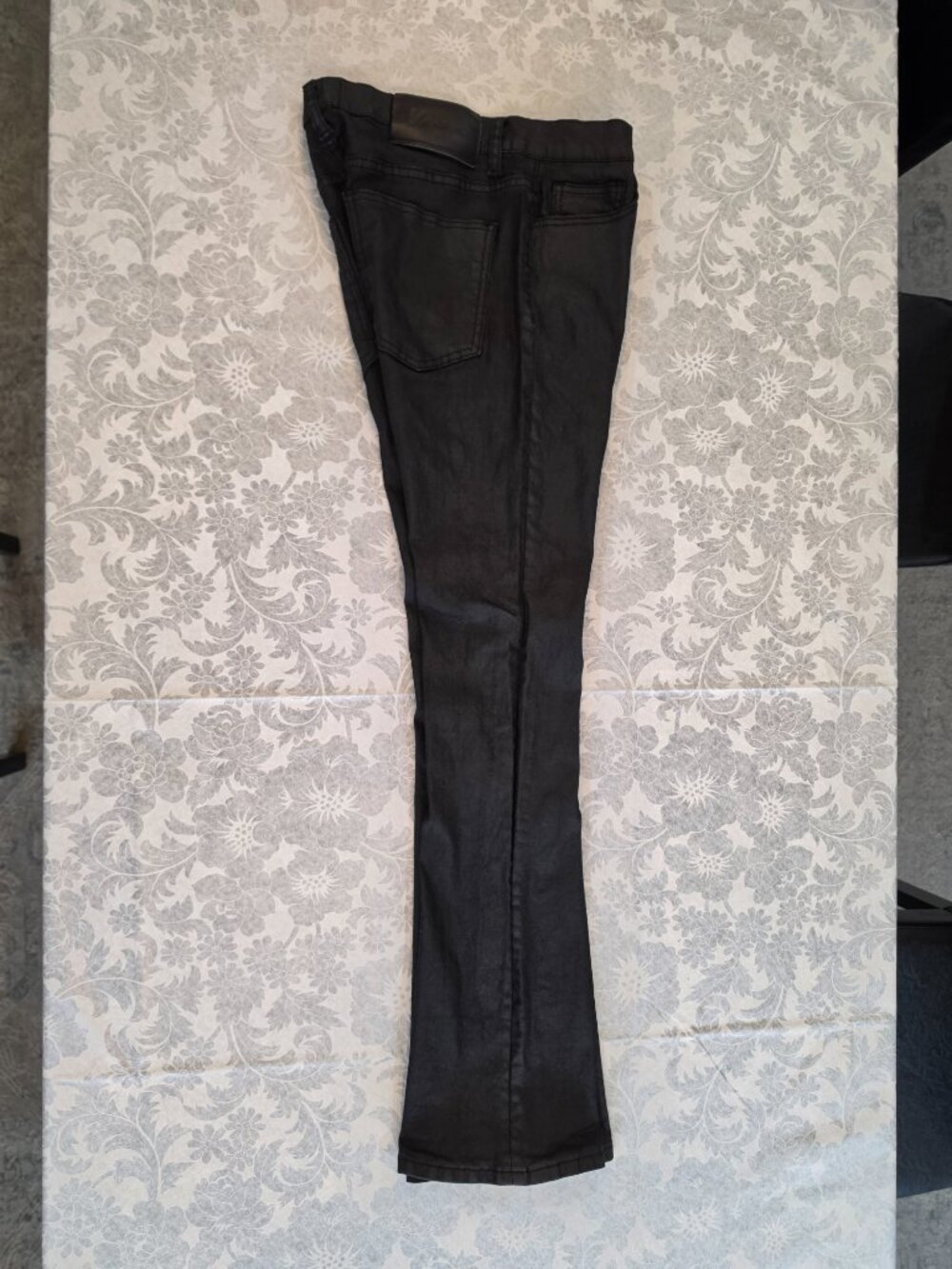 Valabasas Black Waxed Coated Stacked Flare Jeans Men'… - Gem